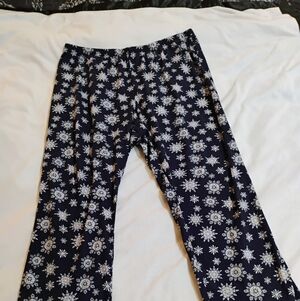 Nautica Women's Navy and White Patterned Wide Leg Pants